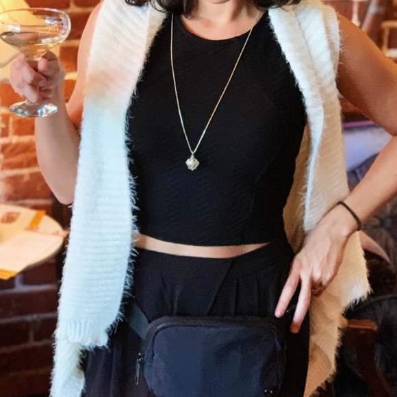 Long Fuzzy Sweater Vest - Picture 1 of 4